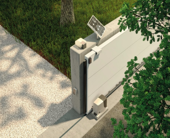 Une ouverture automatisé du portail ou de la porte du garage par alimentation solaire procure autonomie et participe aux économies d'énergie - doc. Nice