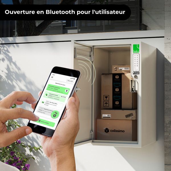 Cette boîte à colis et à lettres s'ouvre sur place ou à distance via une application depuis son smartphone - doc. Boks