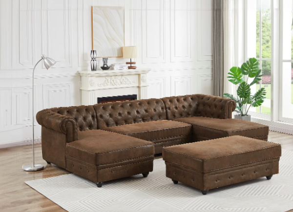 Le canap&eacute; Chesterfield modulable ; une v&eacute;ritable meuble cam&eacute;l&eacute;on.- - doc. Vente-Unique