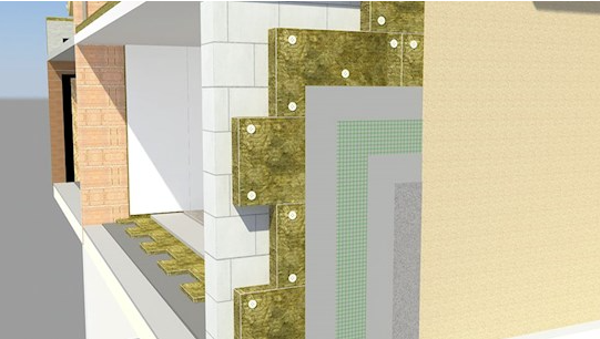 L'isolation thermique par l'extérieure est proposées sous différentes formes, ici en laine de roche sous enduit - doc. Rockwool