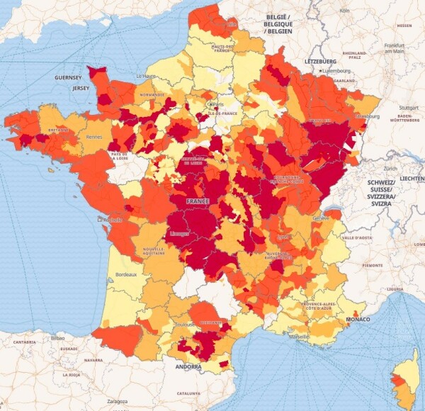 La carte des restrictions l'arrosage (30/07/2026) sur le site vigieau.gouv.fr