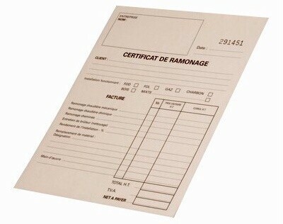 Le certificat de ramonage doit vous être remis par le ramoneur professionnel - doc. LeRamonage.com