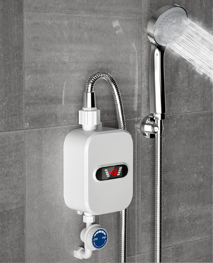 Un chauffe-eau instantané permet d'alimenter une douche sans installation sanitaire importante - doc. Amazon