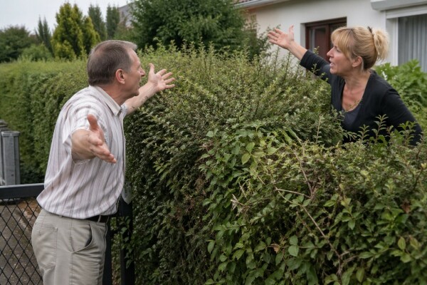 Le responsabilit&eacute; de la taille d'une haie de s&eacute;paration est &agrave; l'origine de bien des conflits de voisinage - doc. cl. N.C.
