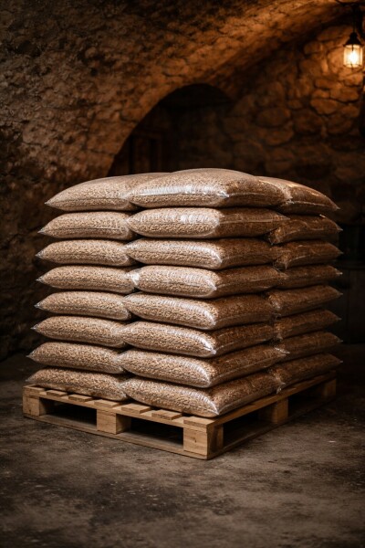 Les sacs de granul&eacute;s de bois ne doivent pas &ecirc;tre entrepos&eacute;s dans une cave mal ventil&eacute;e et potentiellement humide, au risque d'&eacute;mettre du monoxyde de carbone - cl.  N.C.
