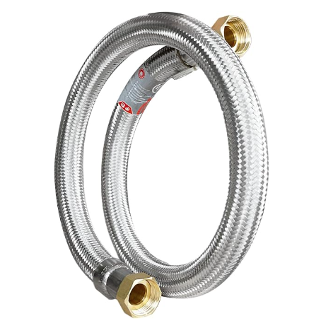 Les tuyaux flexibles Inox facilitent le raccordement des robinets. - doc. Amazon
