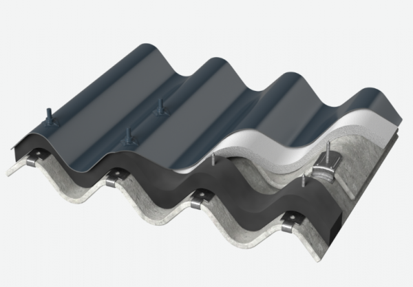 L'isolation d'une toiture en plaques ondulée de fibro-ciment est possible par l'extérieur - doc; Onduline
