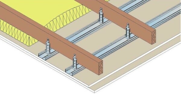 Isolation par laine minérale sous plafond et plancher bois - doc Siniat