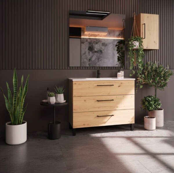 Solutions de rangement pour salle de bain avec meubles sur pieds