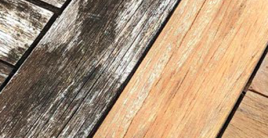 Différence entre un bois grisé et une bois rénové - doc. Owatrol