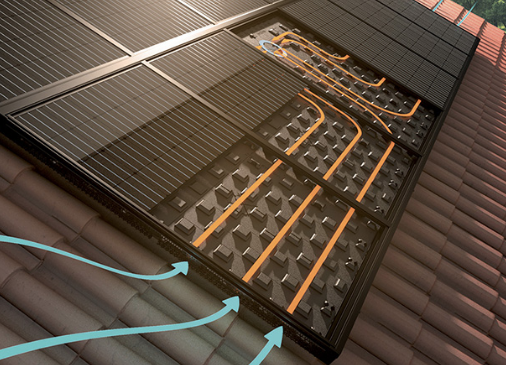 Récupération de l'air chaud en sous-face de panneaux photovoltaïques pour se chauffer - doc. Systovi