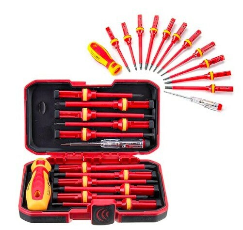 Une belle panoplie d'outils pour les chantiers d'électricité - doc. Amazon-VDE