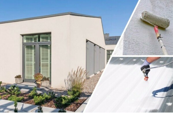 Peindre en blanc une toiture ou une fa&ccedil;ade avec une peinture reflective sp&eacute;cialis&eacute;e permet de lutter contre la chaleur dans les b&acirc;timent - doc. Durieu Oxi