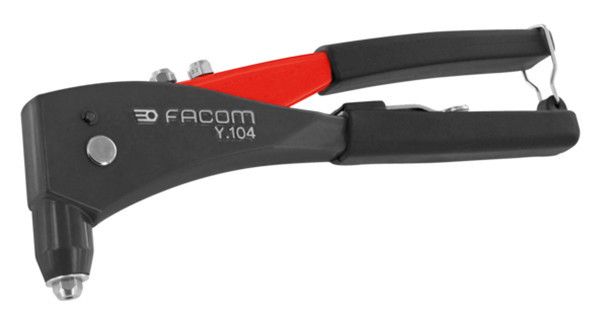 Cette pince à riveter permet d'utiliser des rivets en aluminium jusqu'à 5 mm de diamètre et en acier jusqu'à 4 mm - doc. Facom®