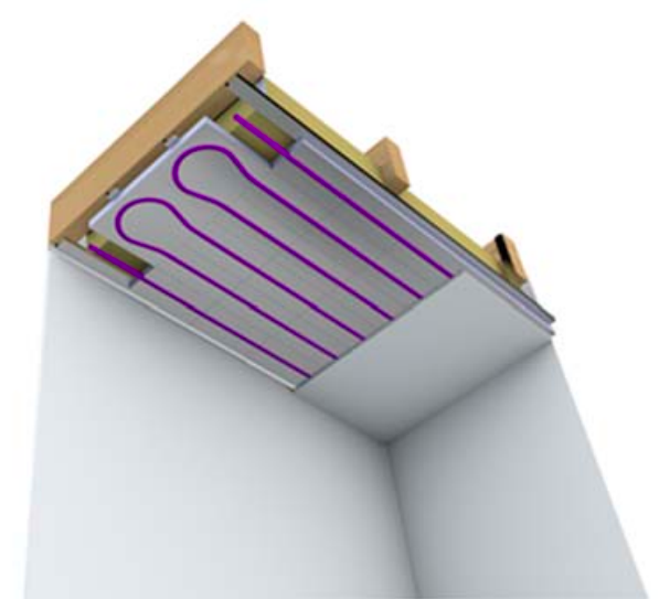 Le système de plafond chauffant-rafraîchissant assure un confort en toute saison - doc. Thermacome / Acosi +