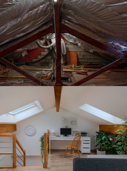 Avant - Apr&egrave;s : une r&eacute;novation globale r&eacute;ussie- doc. VELUX